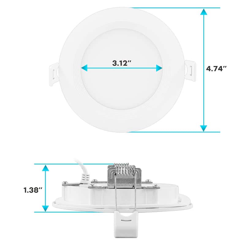 Luxrite 4" Ultra Thin LED Recessed Light JBox 10.5W 5 Color Options